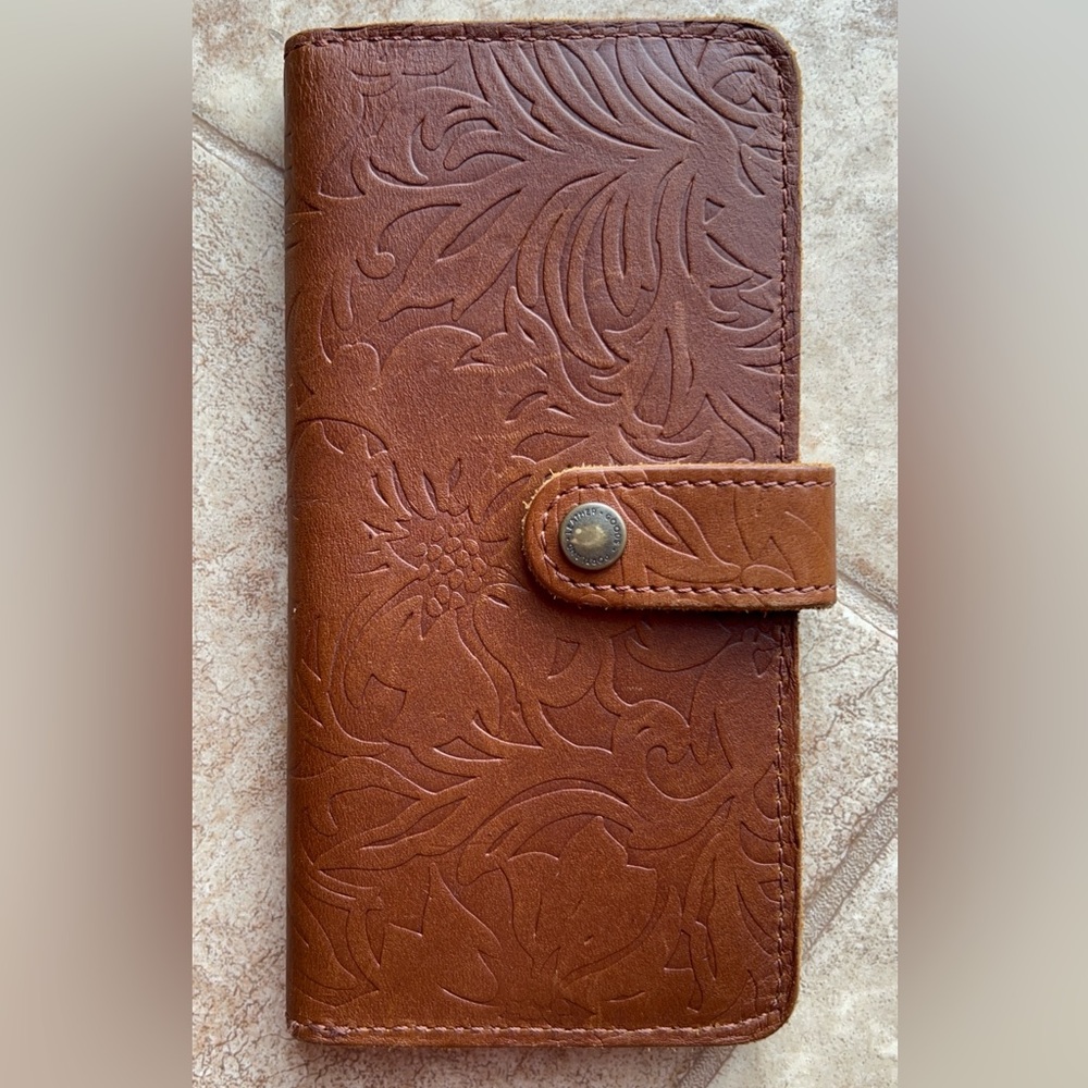 Portland Leather Goods Embossed Brown Wallet - Picture 3 of 14